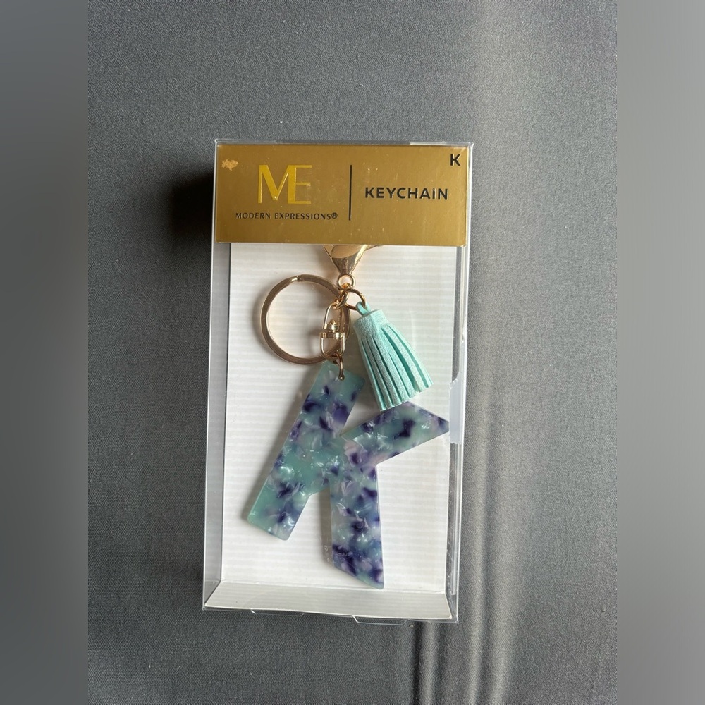Modern Expressions Tassel Keychain Letter K Initial NEW